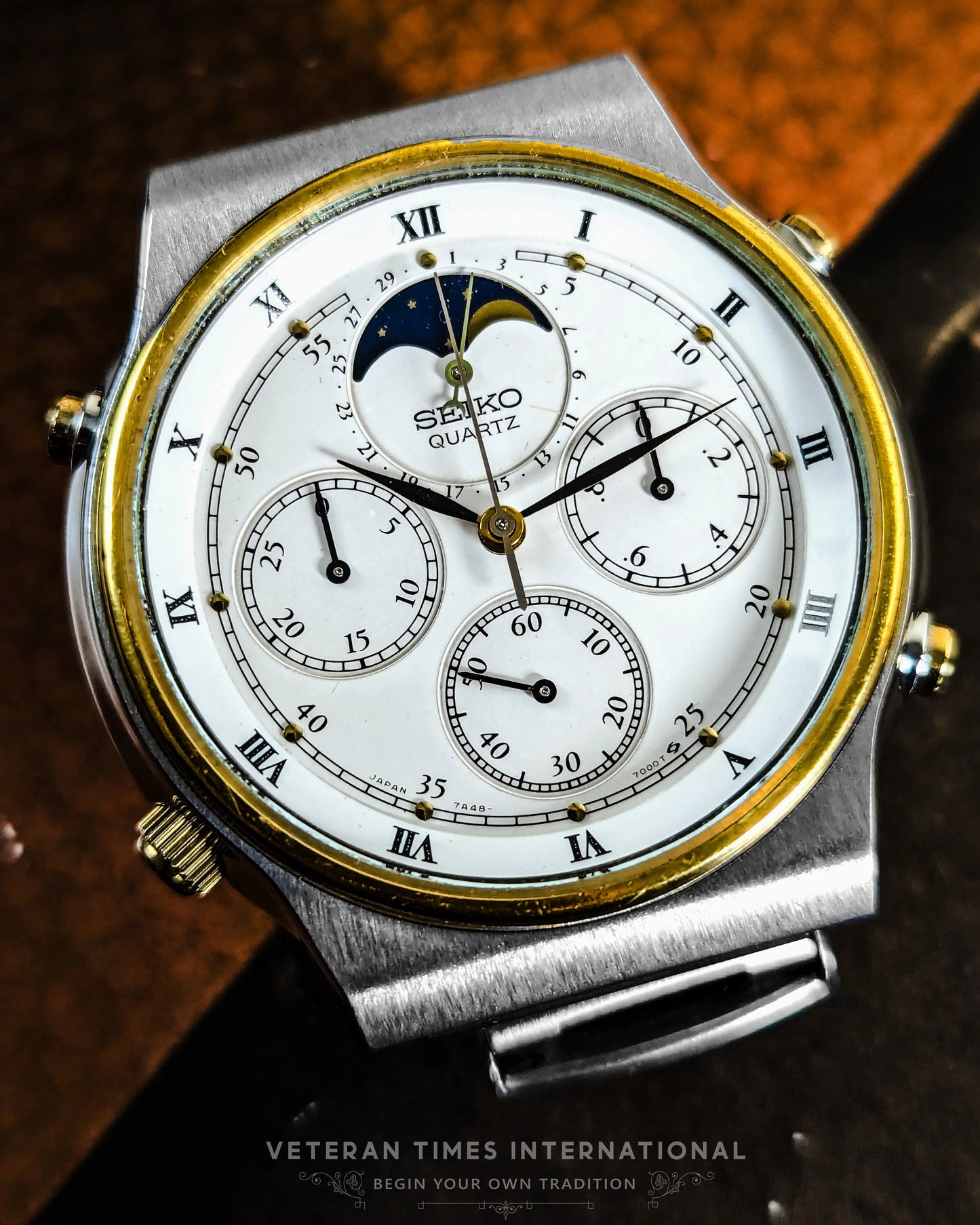 Seiko Cruising Triple Calendar MoonPhase Chrono - 7A48-7000