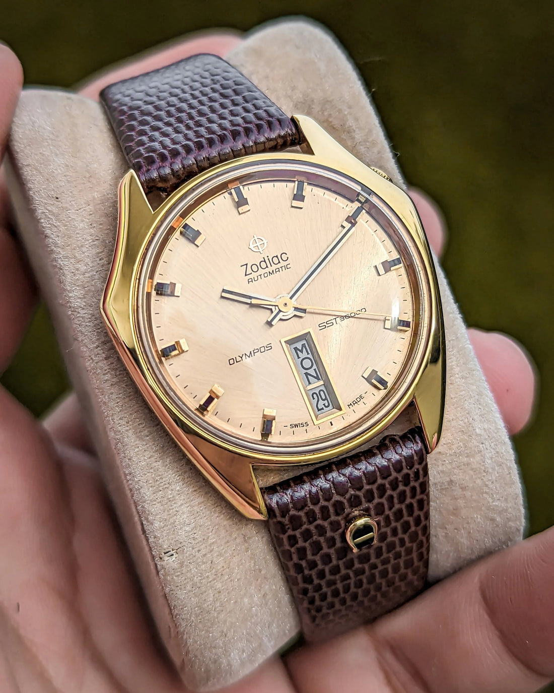 Rare Zodiac Olympus SST 36000 - Hi-Beat Automatic - Gold Plated - 1970s Swiss - Veteran Times Int