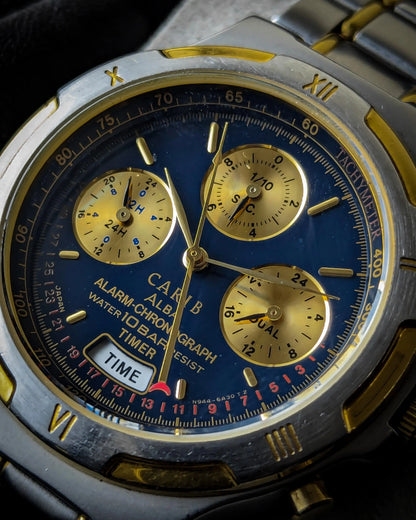 0045SeikoCaribAlba-Gold_BlackTwoToneDial-N944-6A40-Chronograph_Alarm-Cal.944A-1990_sJDM_8 - Veteran Times Int