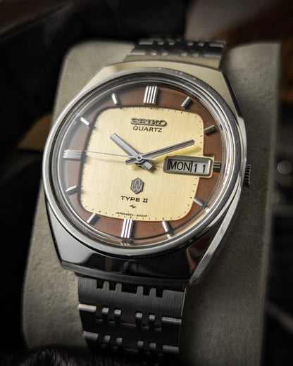 0046SeikoQuartzTypeII_-4623-900A-BeigeGoldTexturedDial-1970_sJDM_3 - Veteran Times Int