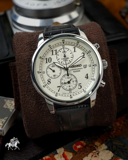 Seiko - Chronograph 100M Ivory Arabic Dial - 7T92-0LT0