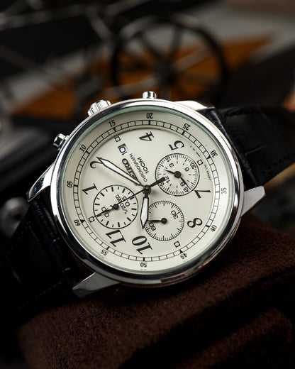 Seiko - Chronograph 100M Ivory Arabic Dial - 7T92-0LT0