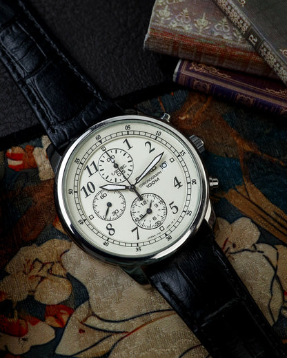 Seiko - Chronograph 100M Ivory Arabic Dial - 7T92-0LT0