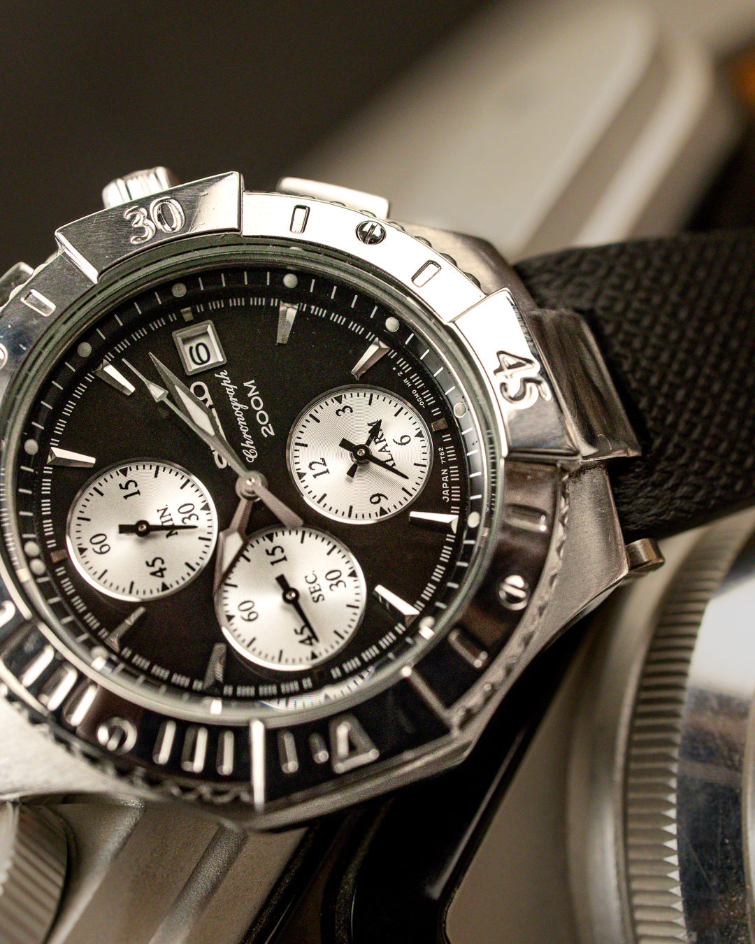 Seiko - Alarm Chronograph Diver 200M Reverse Panda - 7T62-0DM0