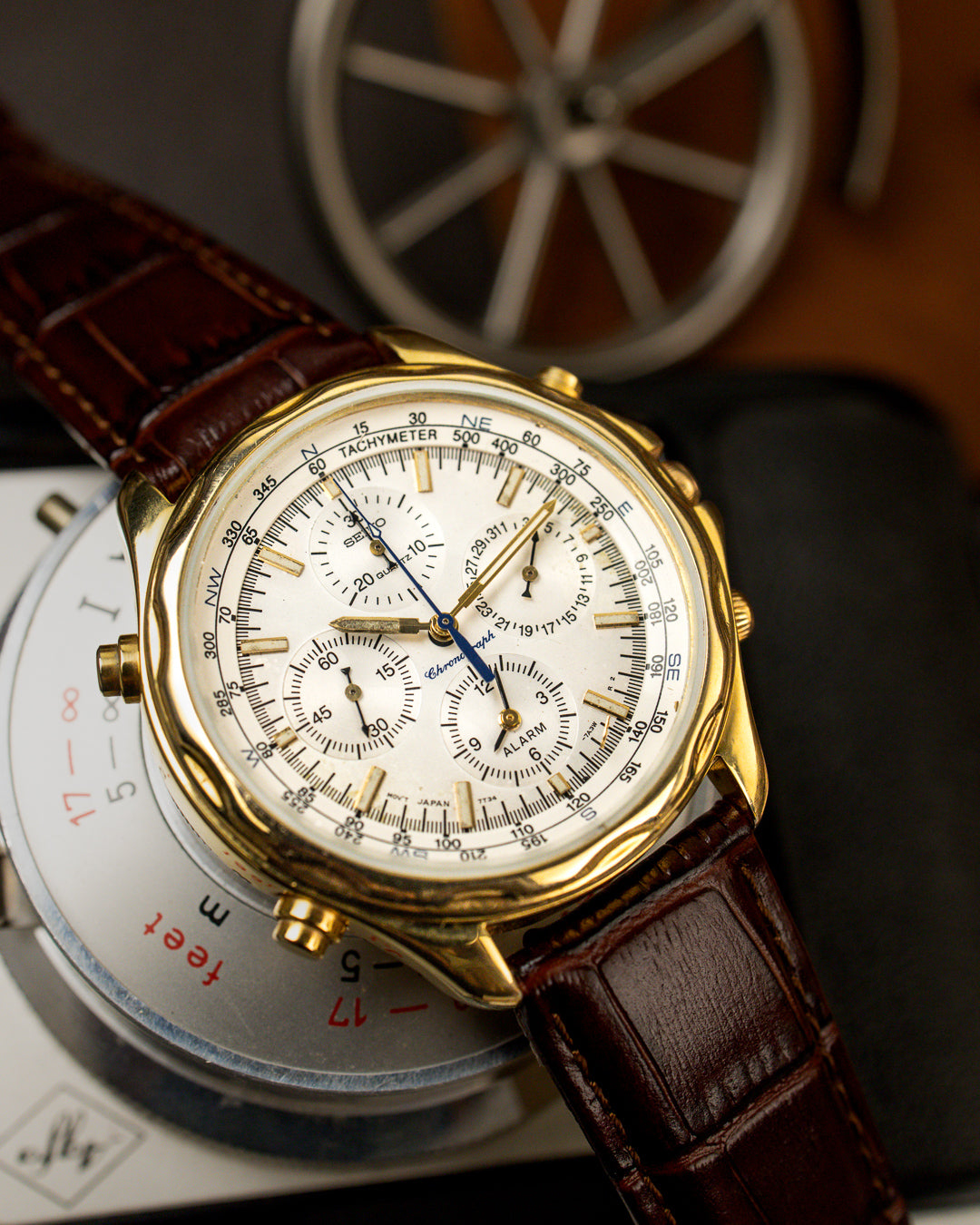 Seiko - Flightmaster Alarm Chronograph Compass - 7T34-7A10