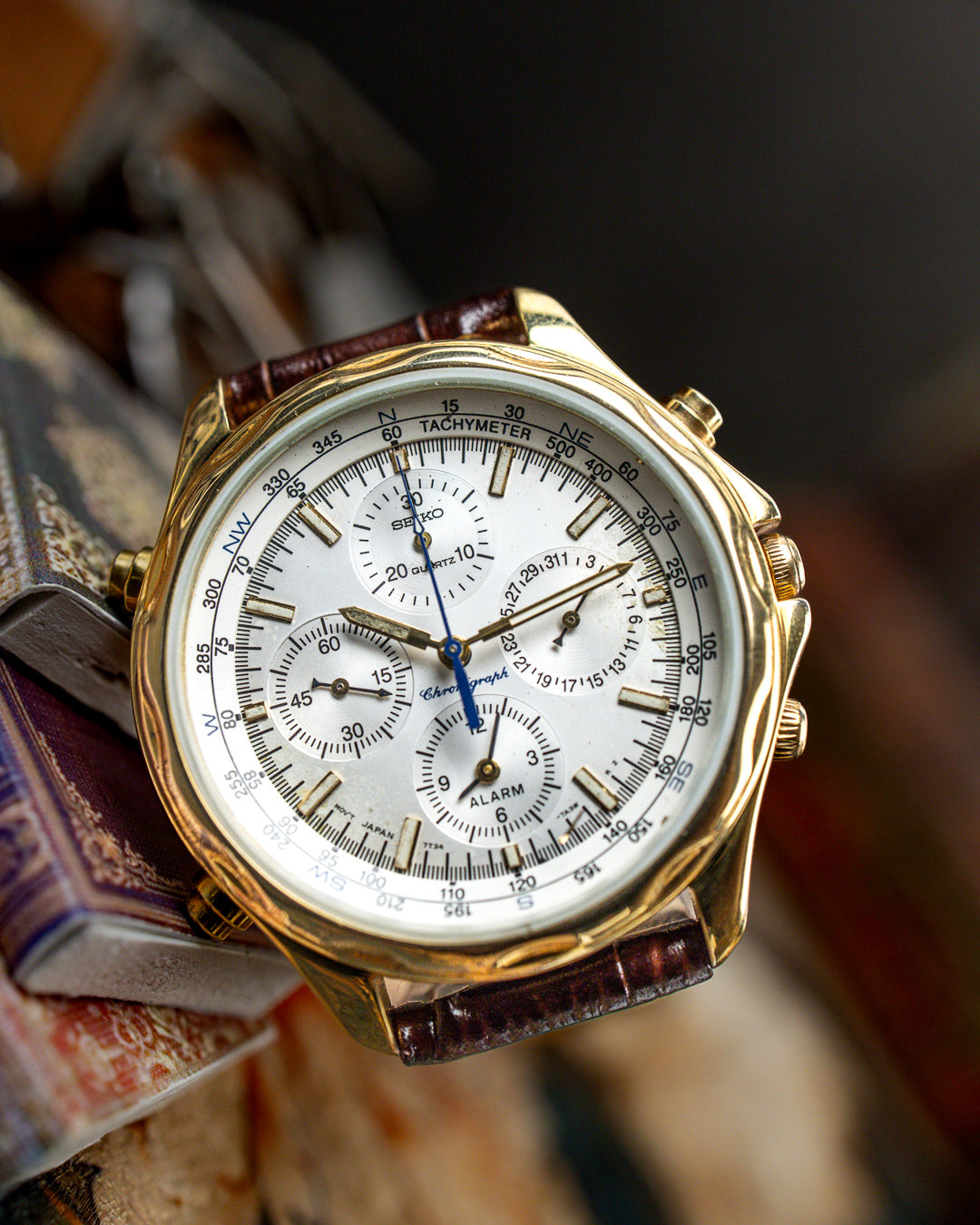 Seiko - Flightmaster Alarm Chronograph Compass - 7T34-7A10