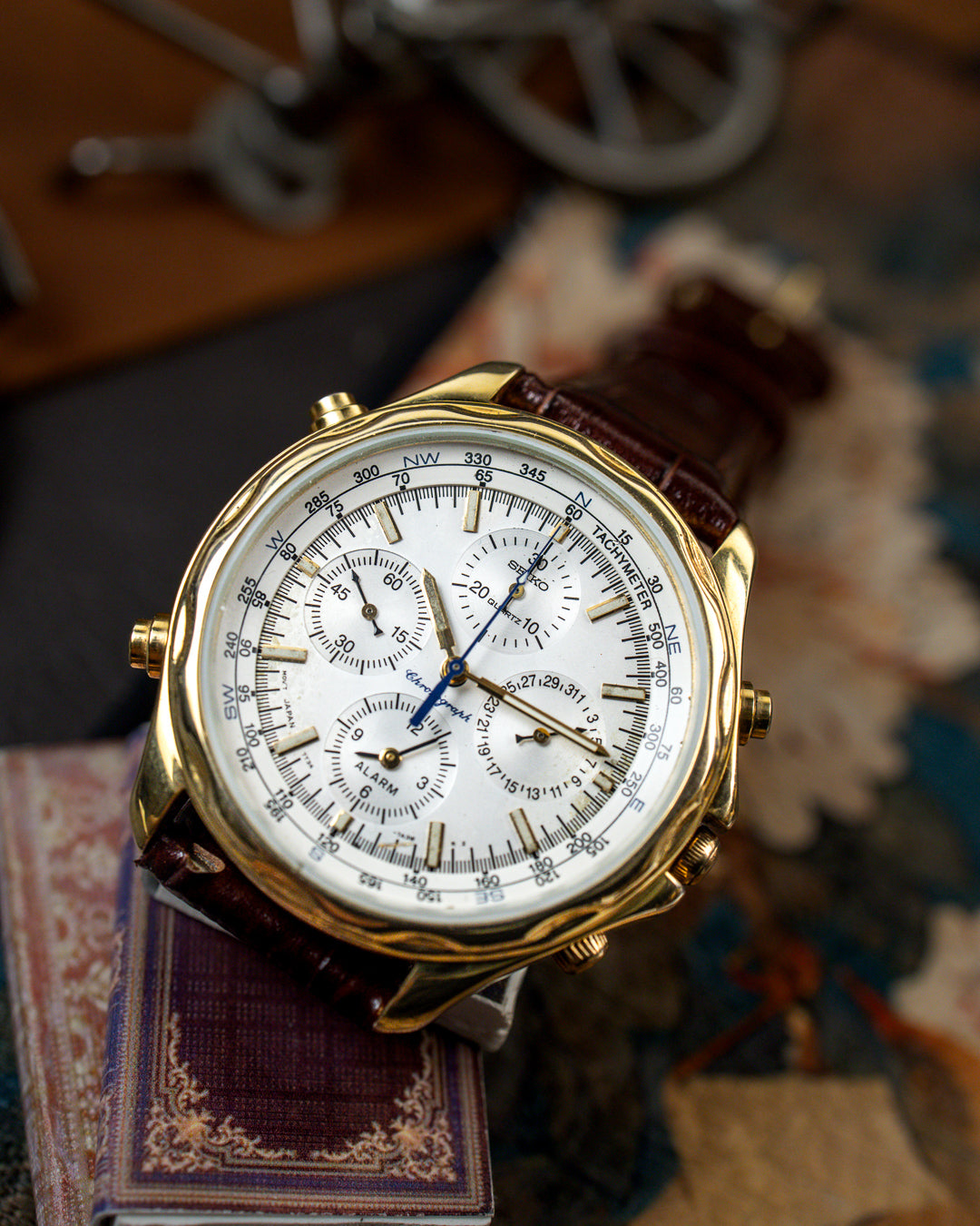 Seiko - Flightmaster Alarm Chronograph Compass - 7T34-7A10