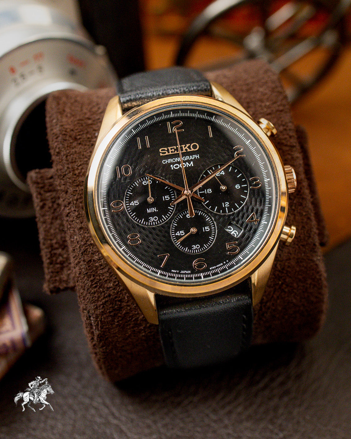 Seiko - Rose Gold Wave Pattern Chronograph - 6T63-00C0