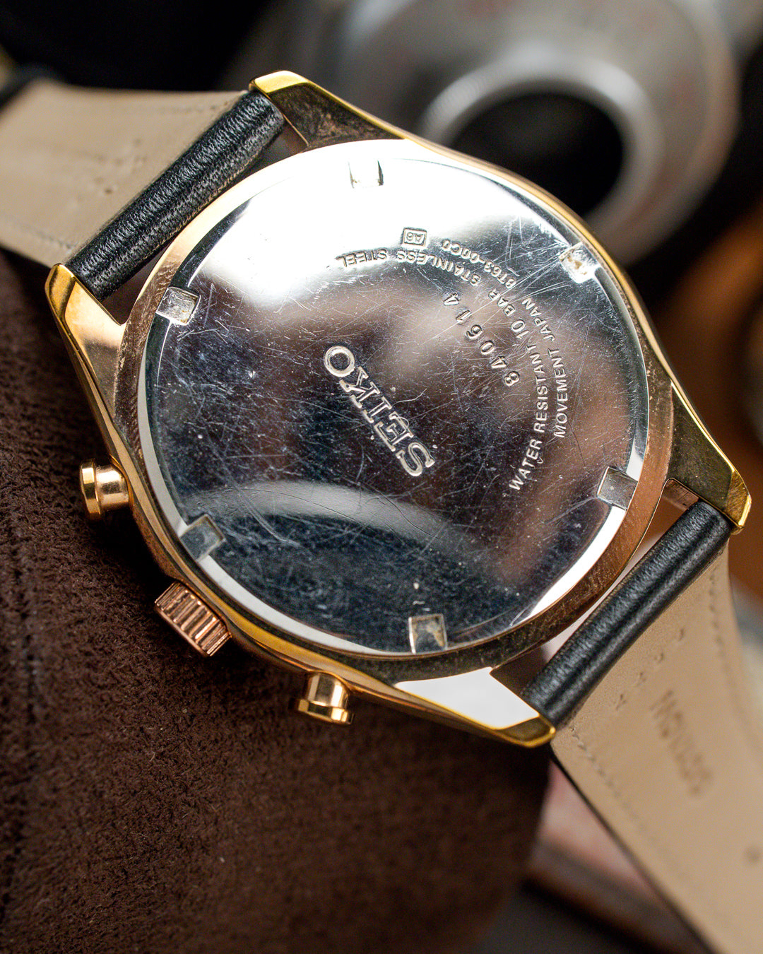 Seiko - Rose Gold Wave Pattern Chronograph - 6T63-00C0