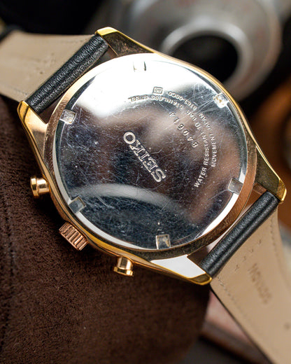 Seiko - Rose Gold Wave Pattern Chronograph - 6T63-00C0