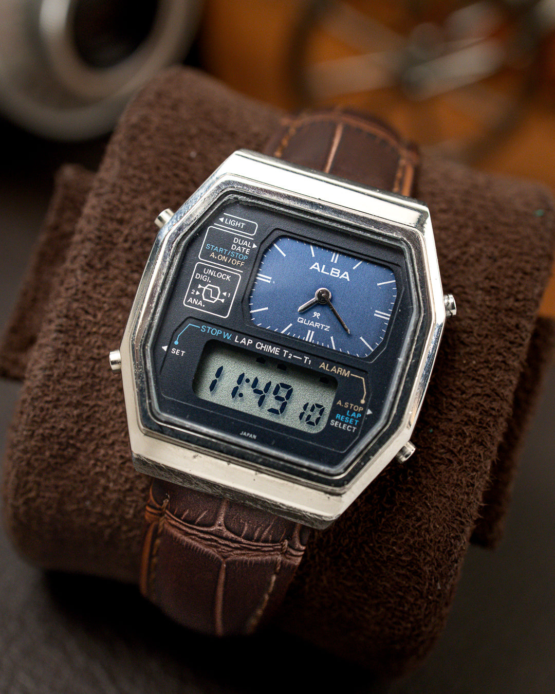 Seiko (Alba) - Dual-Display Ana-Digi Blue Sunburst - Y960-504A