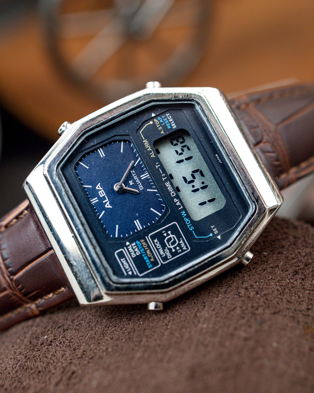 Seiko (Alba) - Dual-Display Ana-Digi Blue Sunburst - Y960-504A
