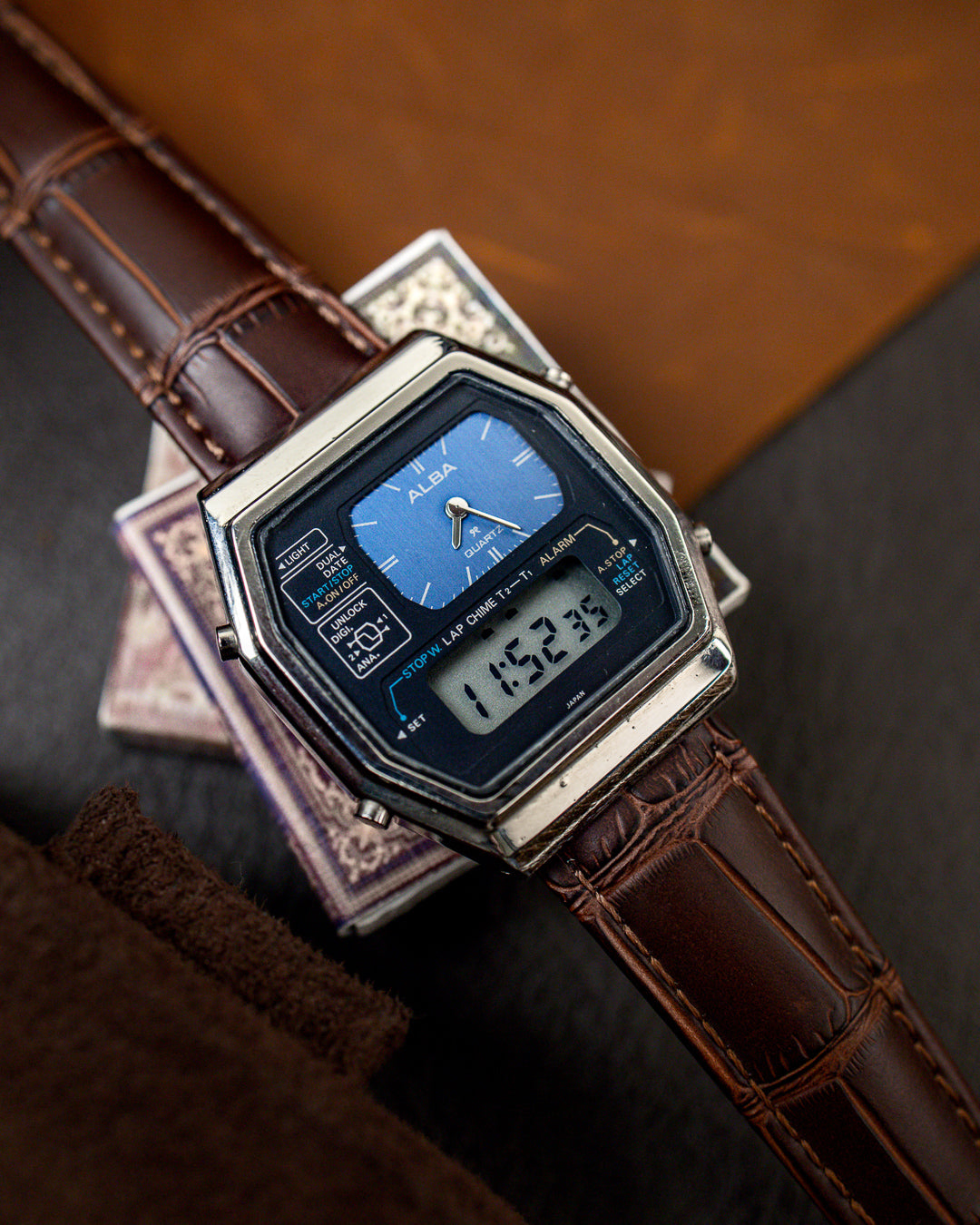 Seiko (Alba) - Dual-Display Ana-Digi Blue Sunburst - Y960-504A