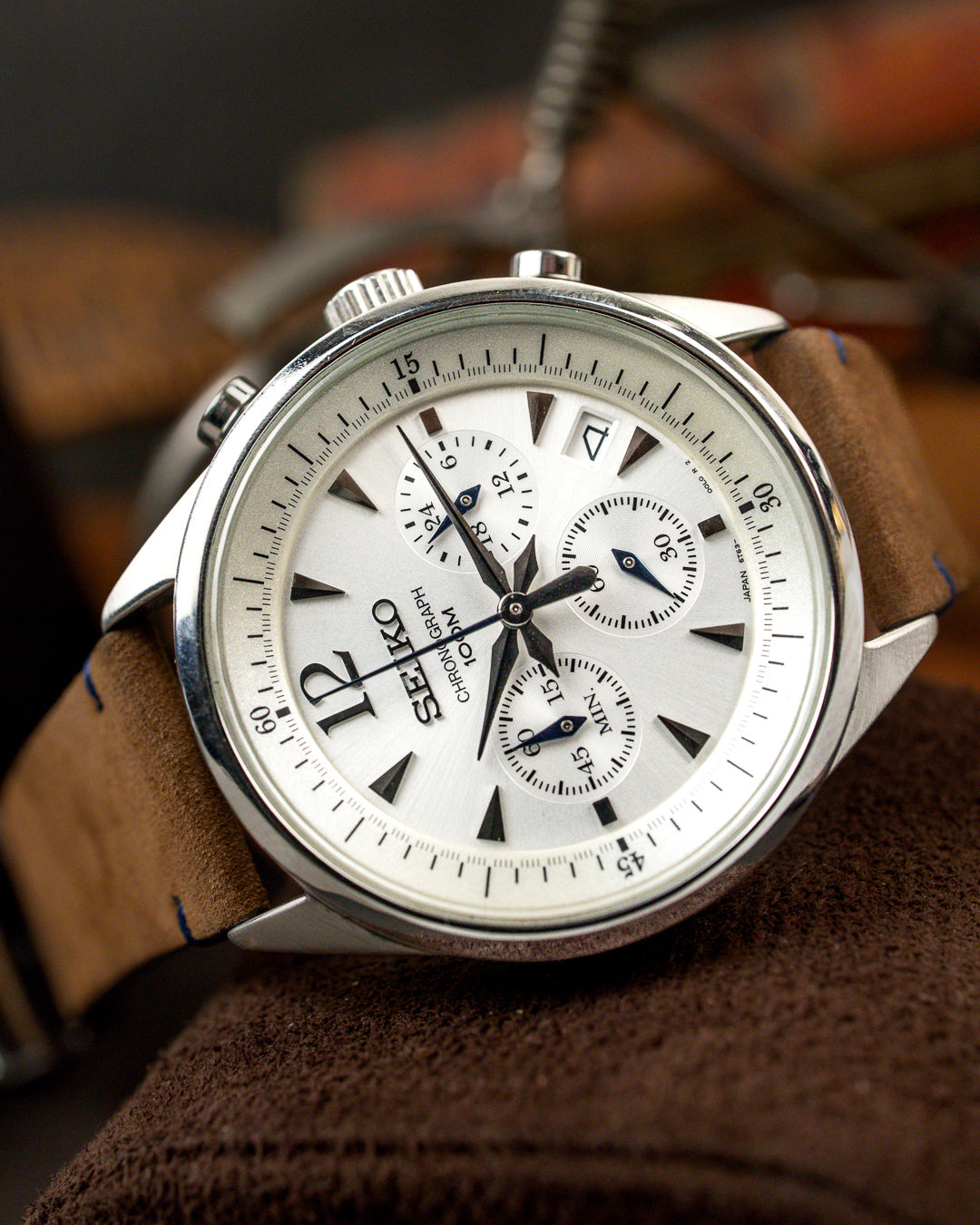 Seiko - Chronograph 100M Silver Panda Dial - 6T63-00F0