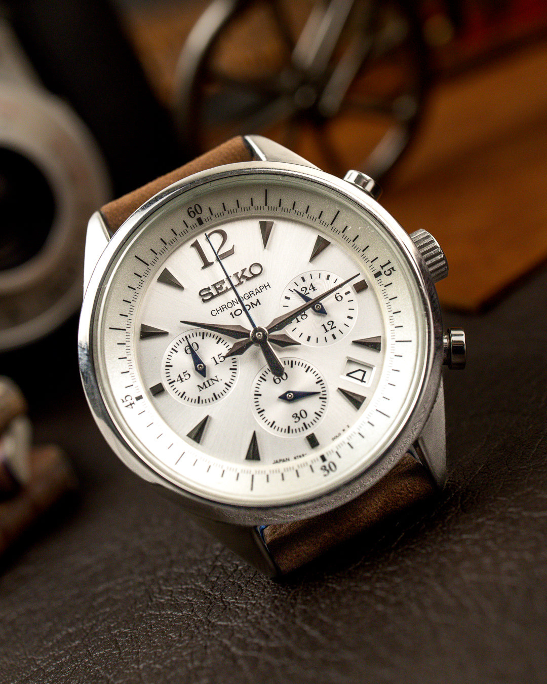 Seiko - Chronograph 100M Silver Panda Dial - 6T63-00F0