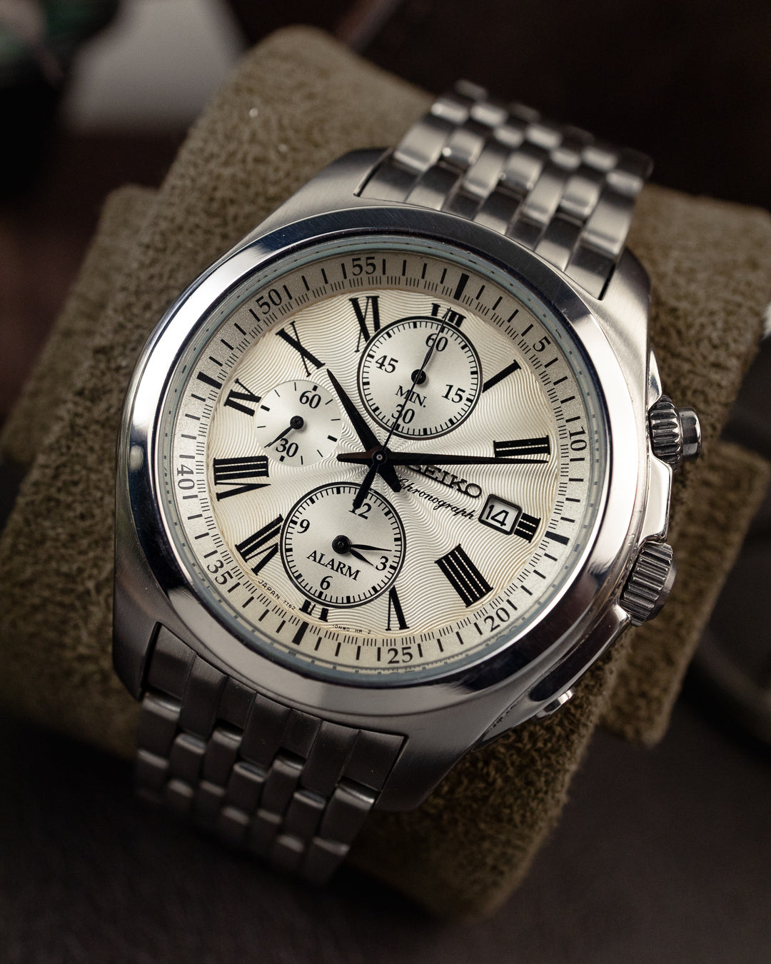Seiko - Alarm Chronograph Wave Guilloché Roman Dial - 7T62-0CA0