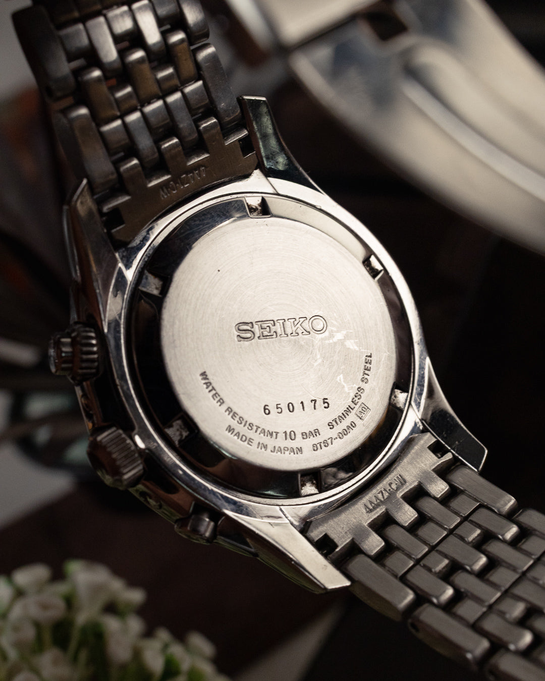 Seiko - Alarm Chronograph Wave Guilloché Roman Dial - 7T62-0CA0