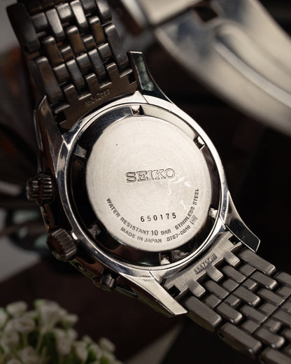 Seiko - Alarm Chronograph Wave Guilloché Roman Dial - 7T62-0CA0