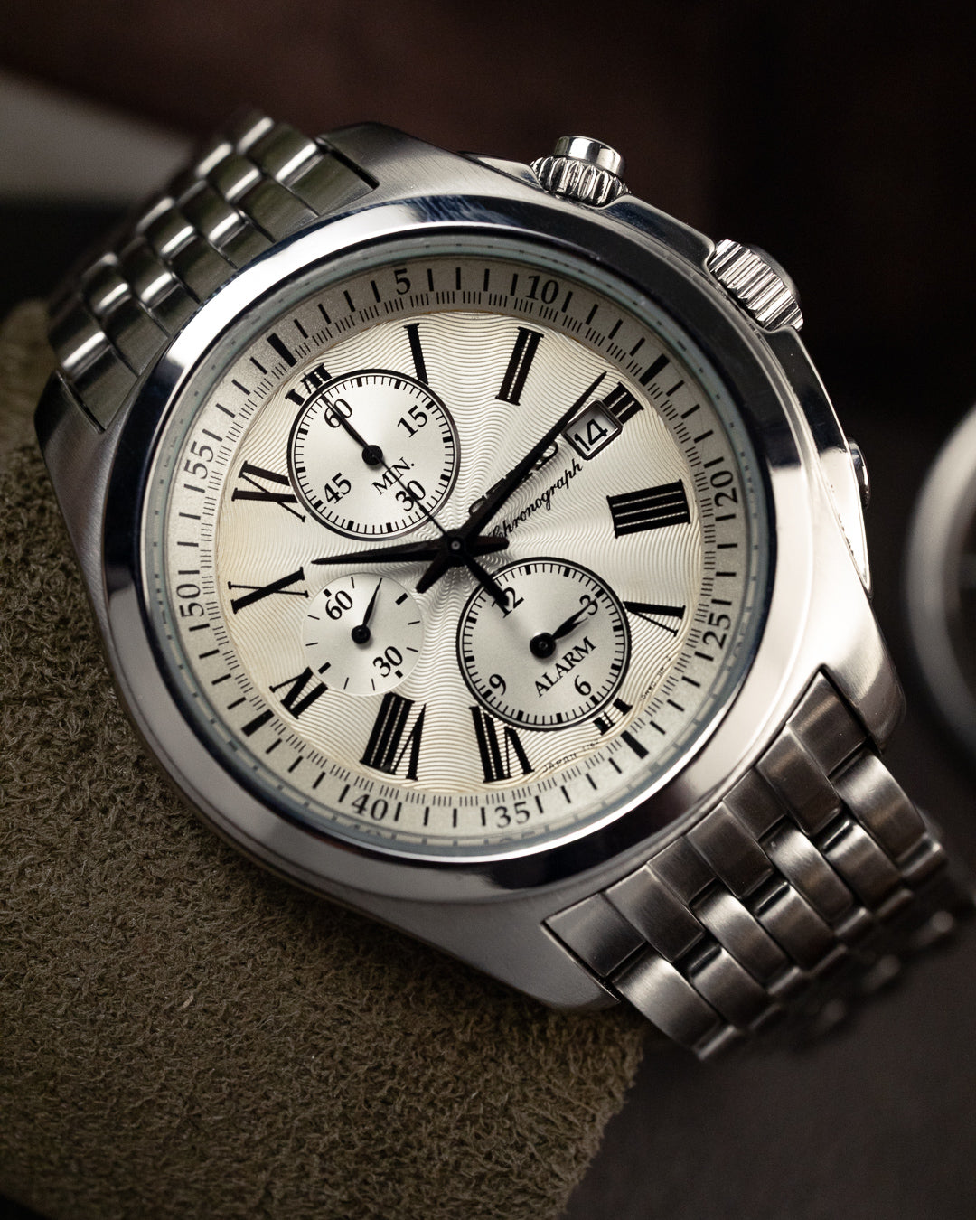 Seiko - Alarm Chronograph Wave Guilloché Roman Dial - 7T62-0CA0
