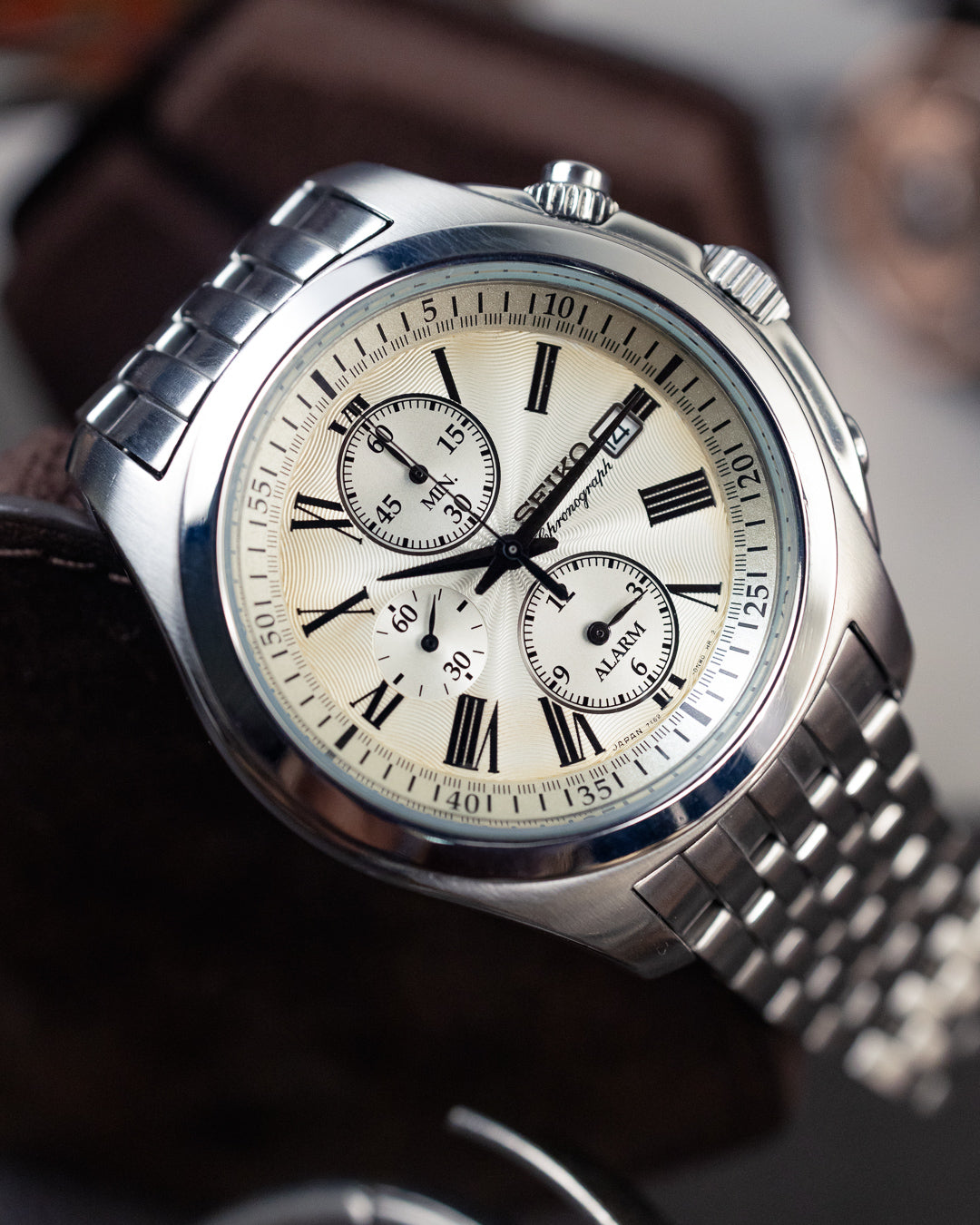 Seiko - Alarm Chronograph Wave Guilloché Roman Dial - 7T62-0CA0
