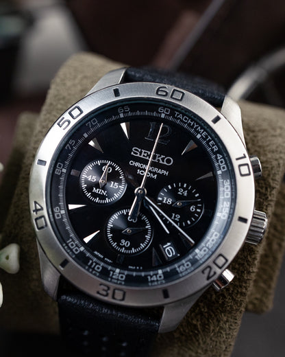 Seiko - Mecha-Quartz Chronograph Steel Bezel - 6T63-00G0