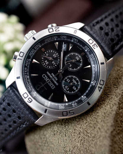 Seiko - Mecha-Quartz Chronograph Steel Bezel - 6T63-00G0