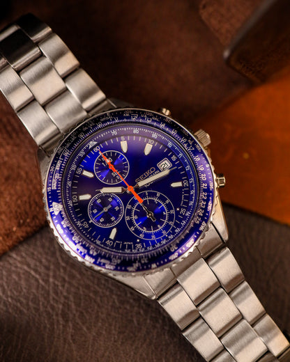 Seiko - Flightmaster Pilot Slide Rule Chronograph Electric Blue - 7T92-0CF0