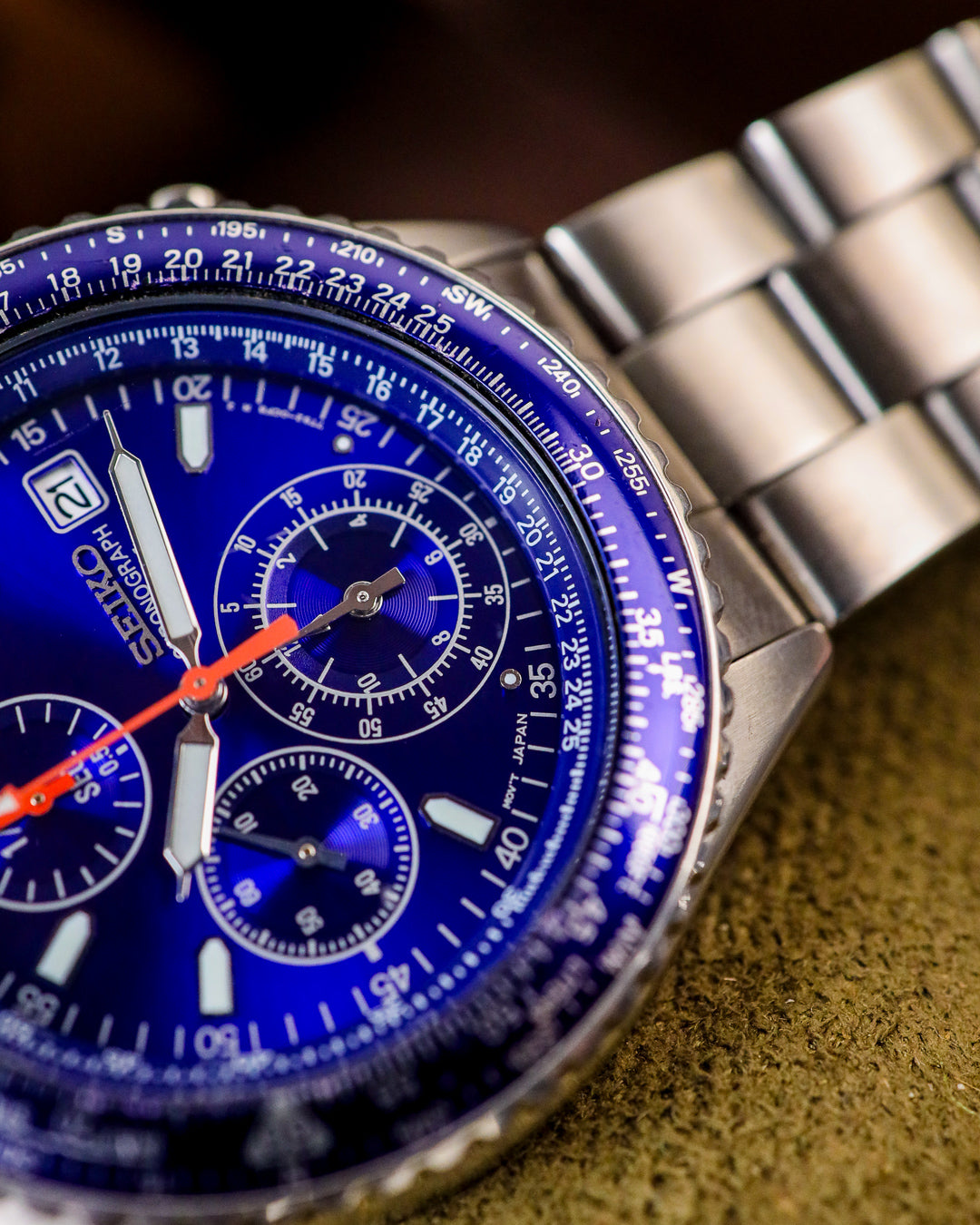Seiko - Flightmaster Pilot Slide Rule Chronograph Electric Blue - 7T92-0CF0