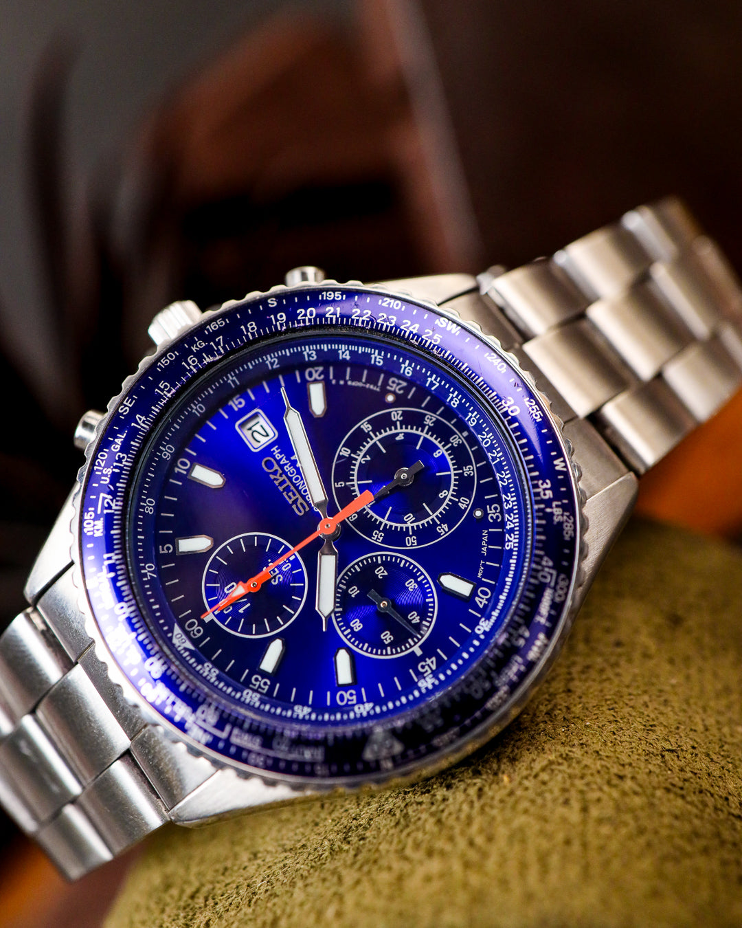 Seiko - Flightmaster Pilot Slide Rule Chronograph Electric Blue - 7T92-0CF0
