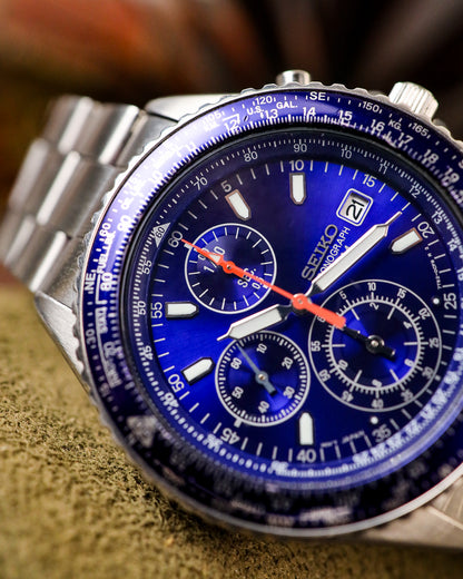 Seiko - Flightmaster Pilot Slide Rule Chronograph Electric Blue - 7T92-0CF0