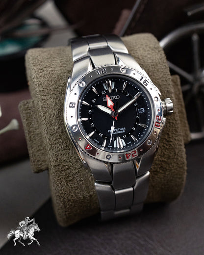 Seiko - Landrek / Perpetual Calendar GMT Steel Bezel - 8F56-0050