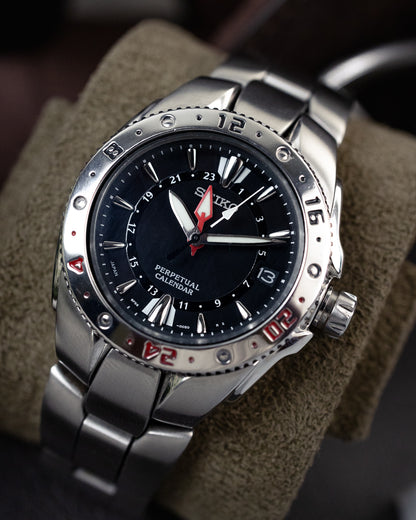 Seiko - Landrek / Perpetual Calendar GMT Steel Bezel - 8F56-0050