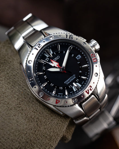 Seiko - Landrek / Perpetual Calendar GMT Steel Bezel - 8F56-0050