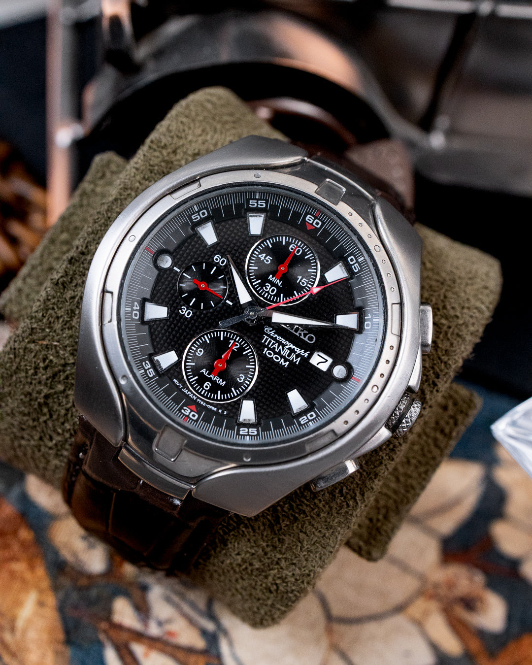 Seiko - Titanium Alarm Chronograph Grid Dial - 7T62-0FB0