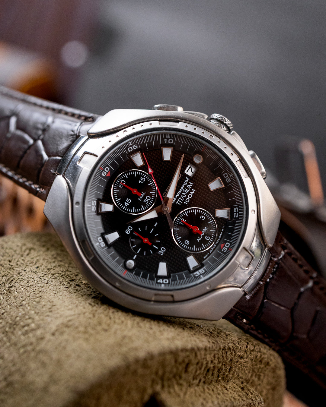 Seiko - Titanium Alarm Chronograph Grid Dial - 7T62-0FB0