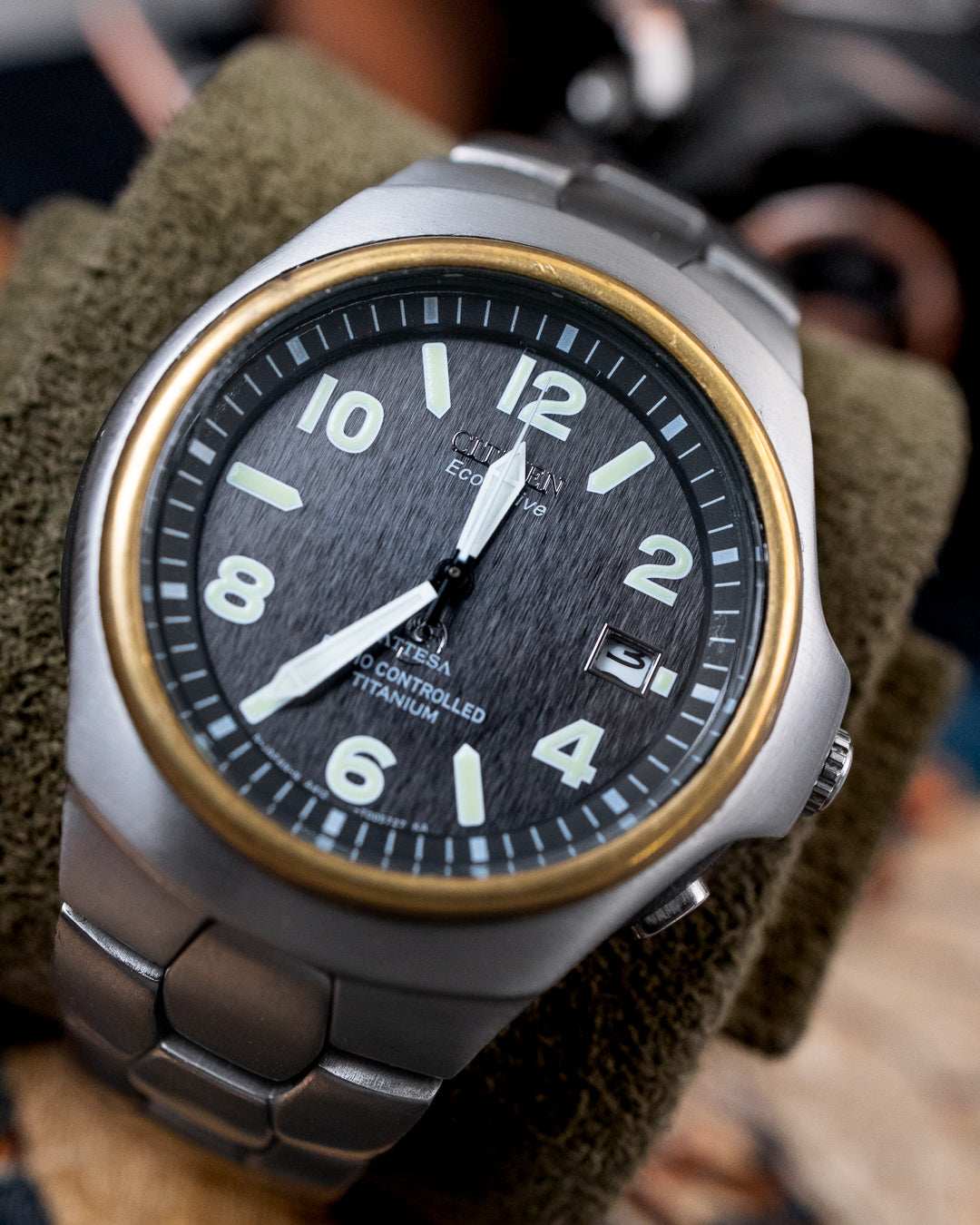 Citizen - Attesa Eco-Drive Radio-Controlled Two-Tone Titanium - A412-T003265