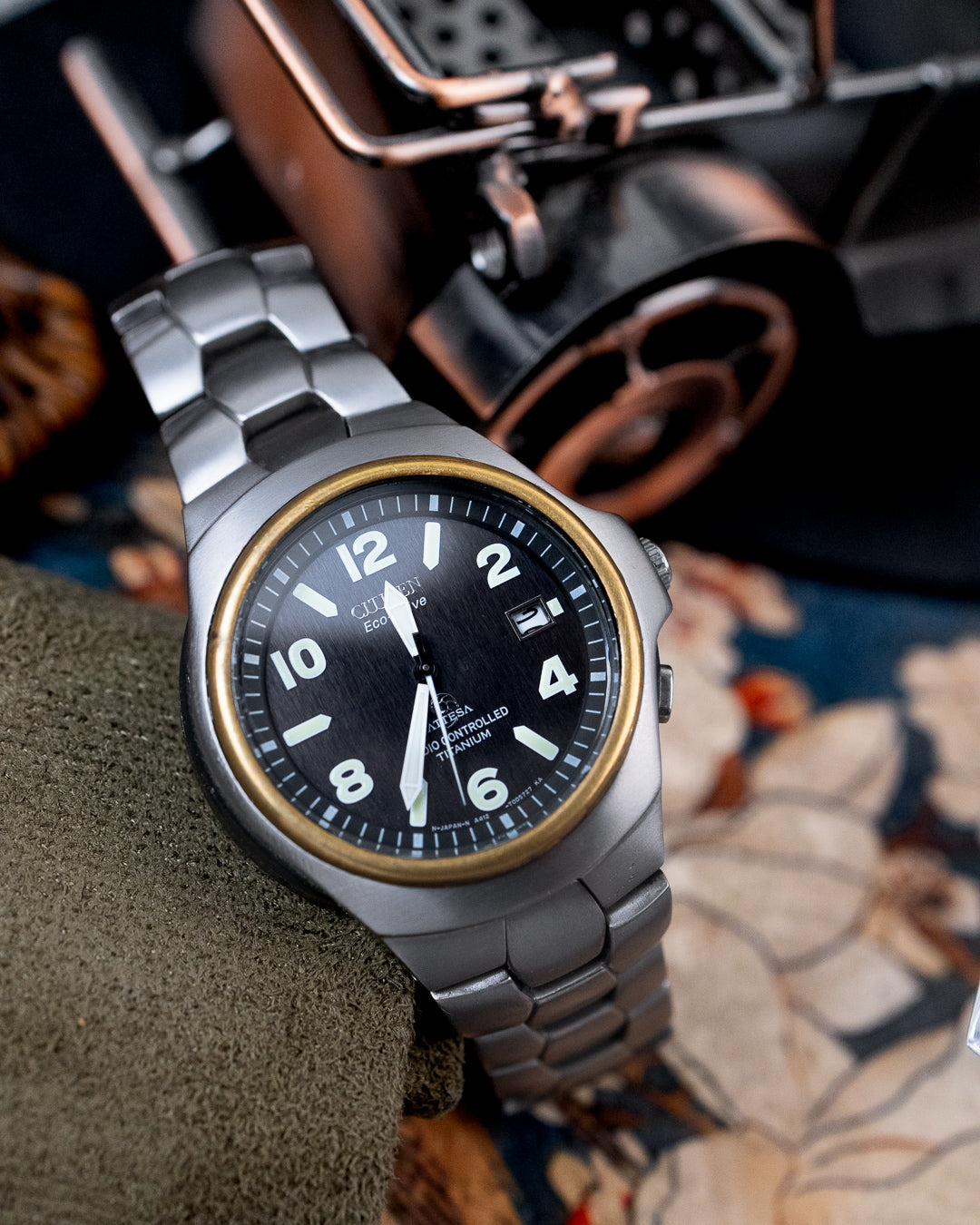 Citizen - Attesa Eco-Drive Radio-Controlled Two-Tone Titanium - A412-T003265