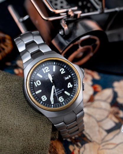 Citizen - Attesa Eco-Drive Radio-Controlled Two-Tone Titanium - A412-T003265