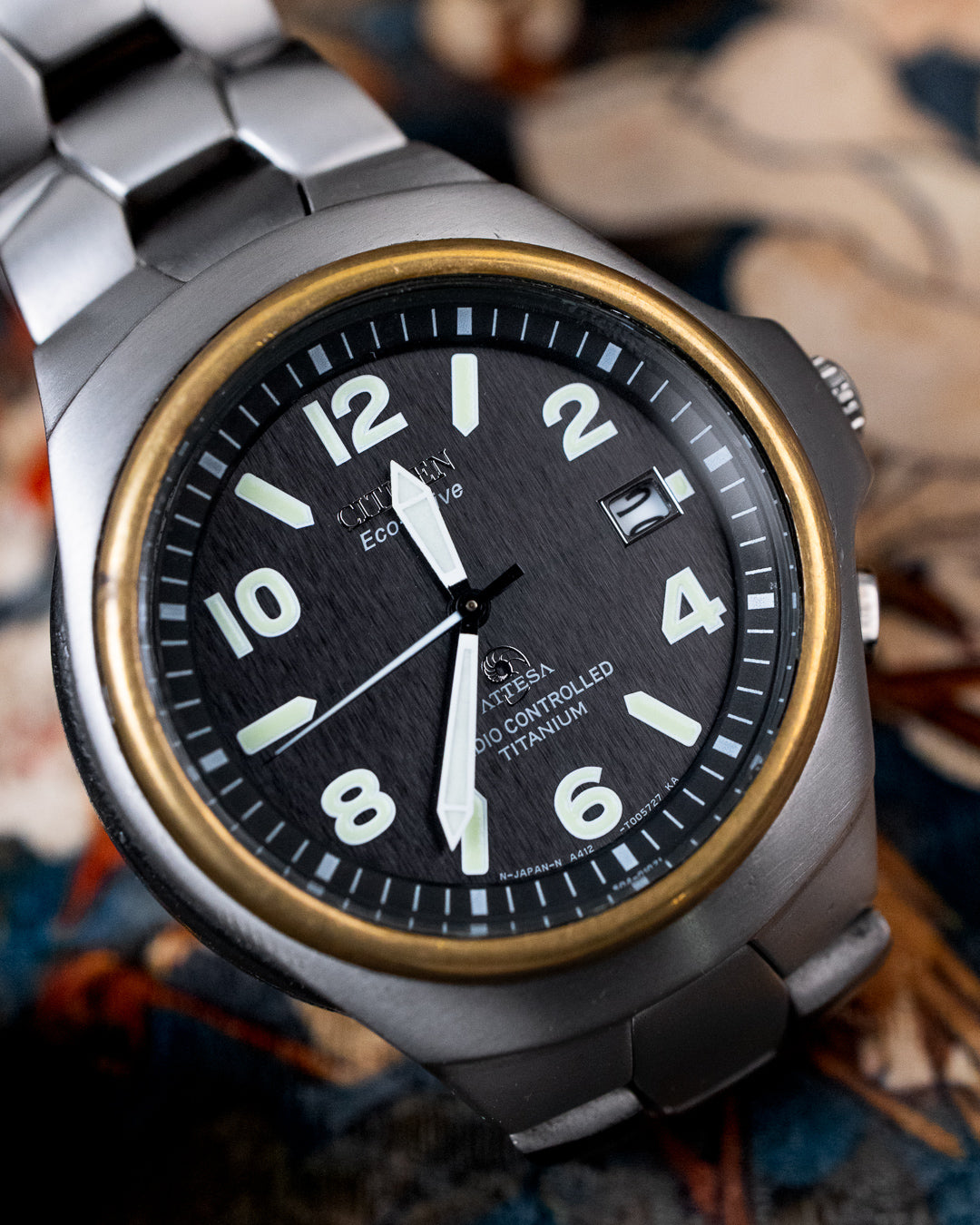 Citizen - Attesa Eco-Drive Radio-Controlled Two-Tone Titanium - A412-T003265