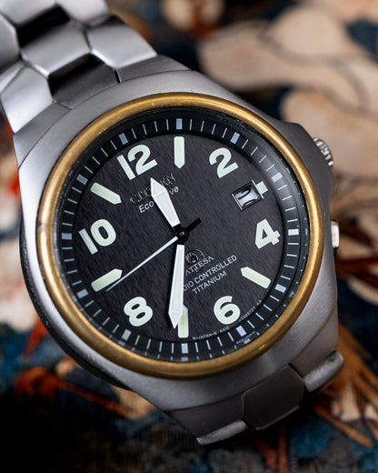 Citizen - Attesa Eco-Drive Radio-Controlled Two-Tone Titanium - A412-T003265