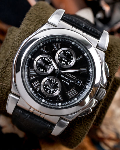 Seiko - Premier Alarm Chronograph Sapphire Roman Dial - 7T62-0EW0