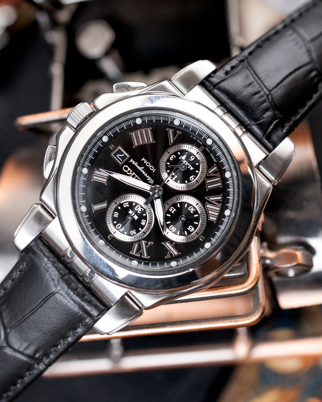 Seiko - Premier Alarm Chronograph Sapphire Roman Dial - 7T62-0EW0
