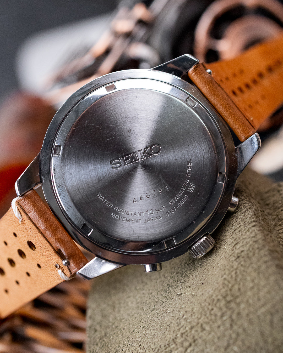 Seiko - Precision 1/10th-Sec Chronograph Stepped Bezel - 4T57-00B0