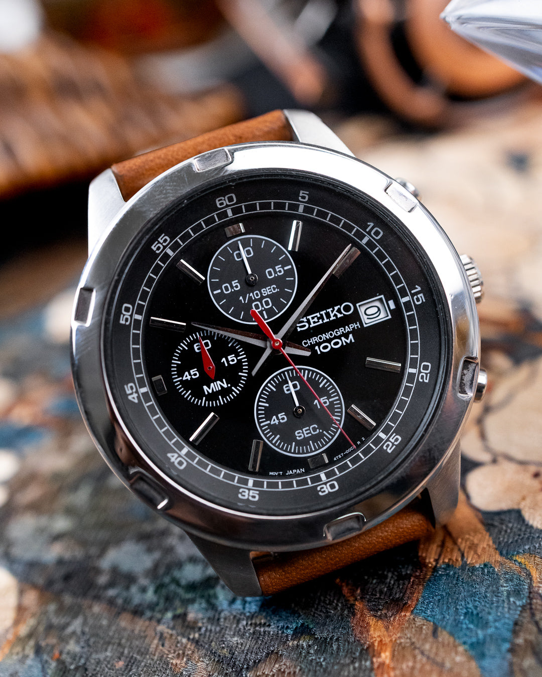 Seiko - Precision 1/10th-Sec Chronograph Stepped Bezel - 4T57-00B0
