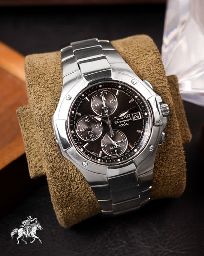 Seiko - Premier Alarm Chronograph Sapphire Riveted Bezel - 7T62-0DP0