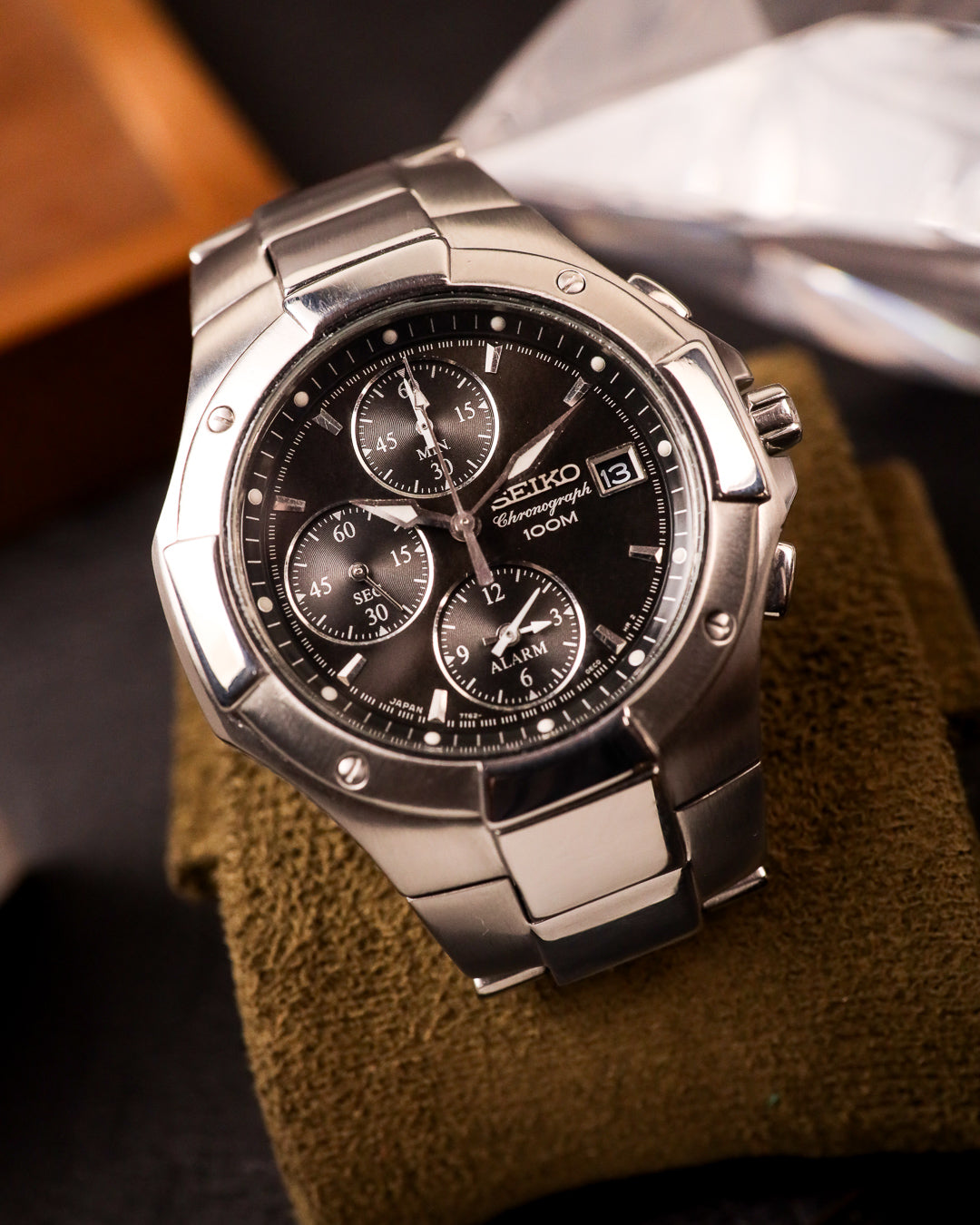 Seiko - Premier Alarm Chronograph Sapphire Riveted Bezel - 7T62-0DP0