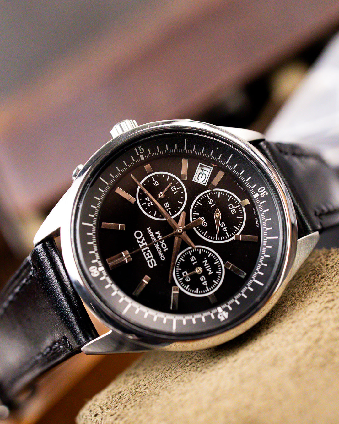 Seiko - Black Dial 1/5-Second Chronograph - 6T63-00F0