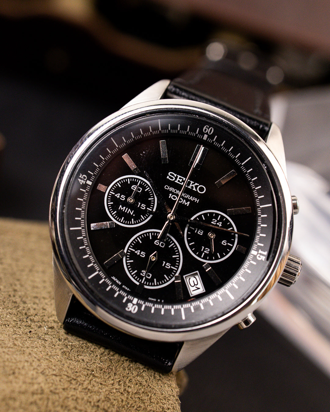 Seiko - Black Dial 1/5-Second Chronograph - 6T63-00F0