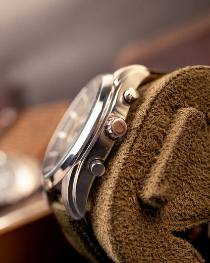 Seiko - Yellow-Accent Chronograph 100M on Olive Canvas