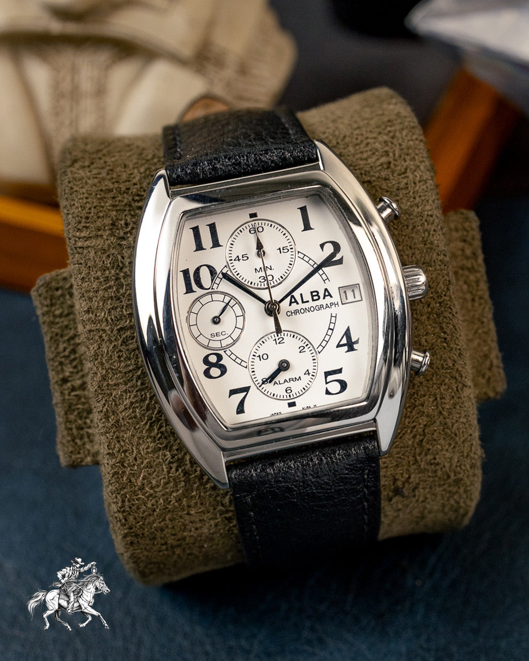 Alba (Seiko) - Tonneau Alarm Chronograph Art Deco Arabic - 7T62-X023